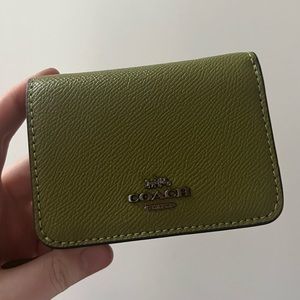 Coach Small Trifold Wallet in Olive Green with Pewter hardware - Never Used